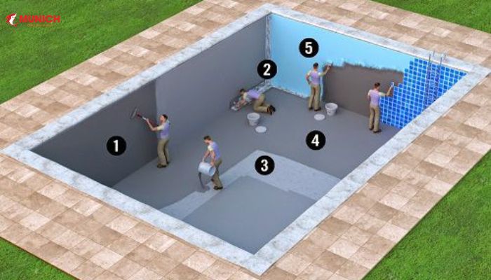 Các bước chống thấm bể bơi hiệu quả