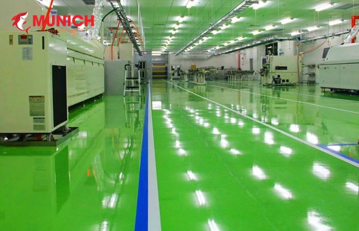 Sơn sàn Epoxy sẽ ảnh hưởng nhiều nếu trọng tải máy lớn, số lượng di chuyển nhiều