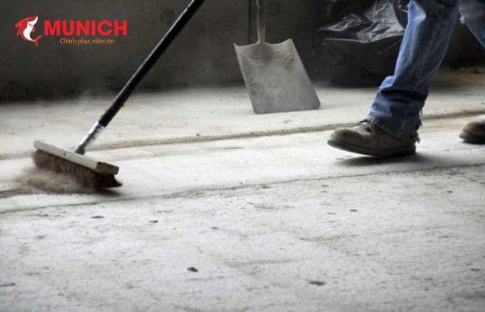 Vệ sinh trước khi thi công